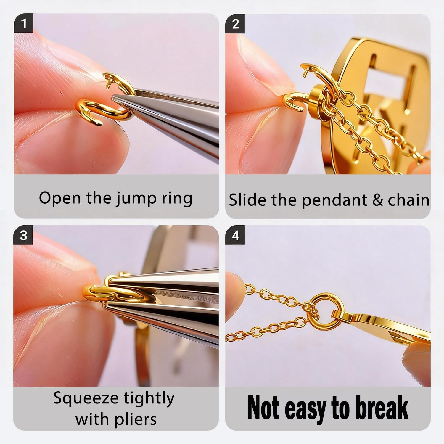 50PCs Anti-Loss Thick Jump Rings for Jewelry Making, Heavy Duty Lock Jump Rings 7mm & 5.5 mm, Jewelry Finding & Supplies (18K Gold Plated)