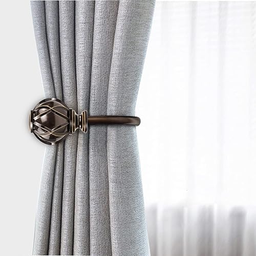 Miniatura 3 de KAMANINA - Soportes decorativos para cortinas con ganchos de amarre con tornillos de montaje en pared, remates de textura de red para cortinas