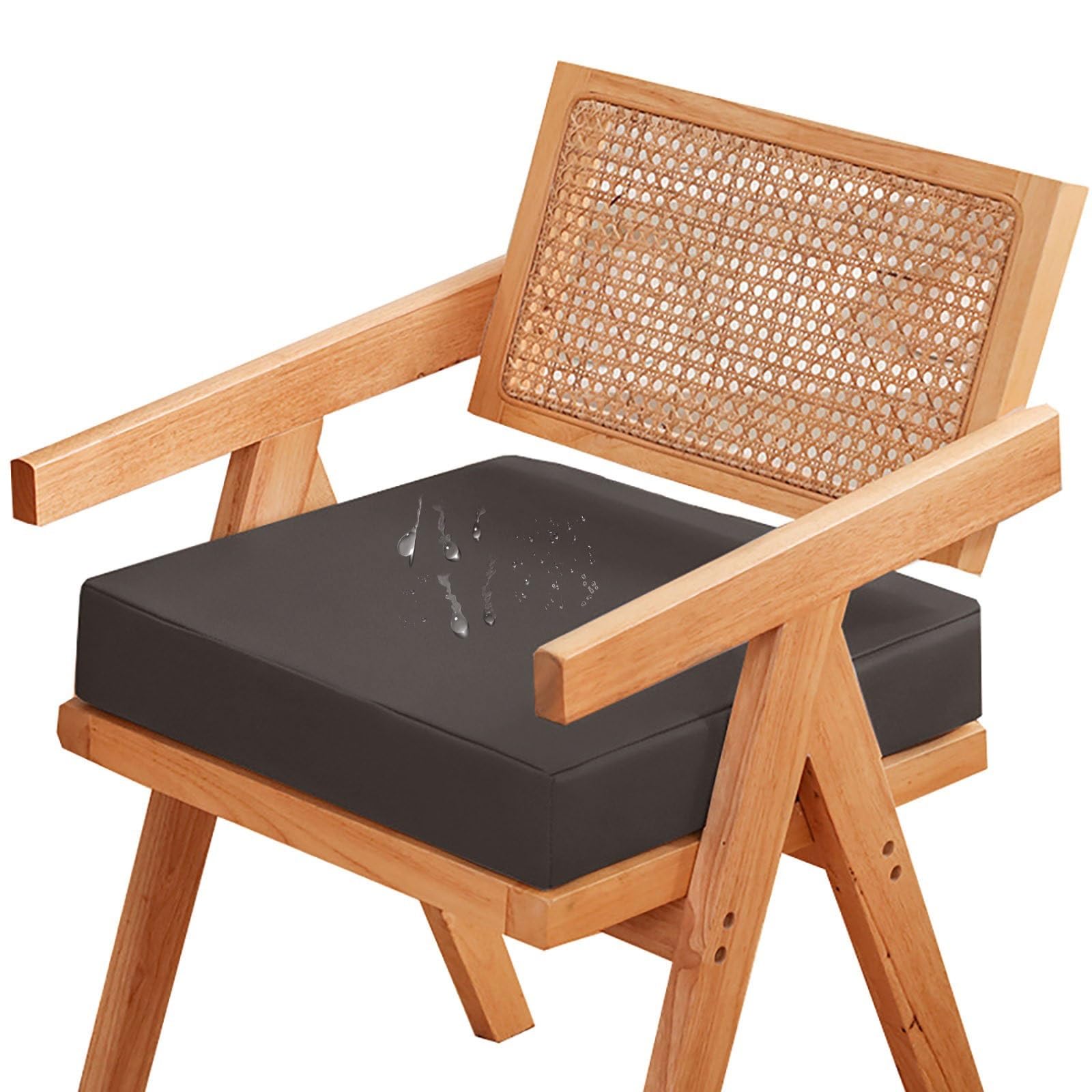 MCOSU Outdoor Chair Seat Cushions - 12x12/14x14/16x16/18x18/20x20 Inch - Square Thick Foam Patio Seat Pads for Garden, Lawn, Deck, or Indoor Use(P3,22X22X4IN)
