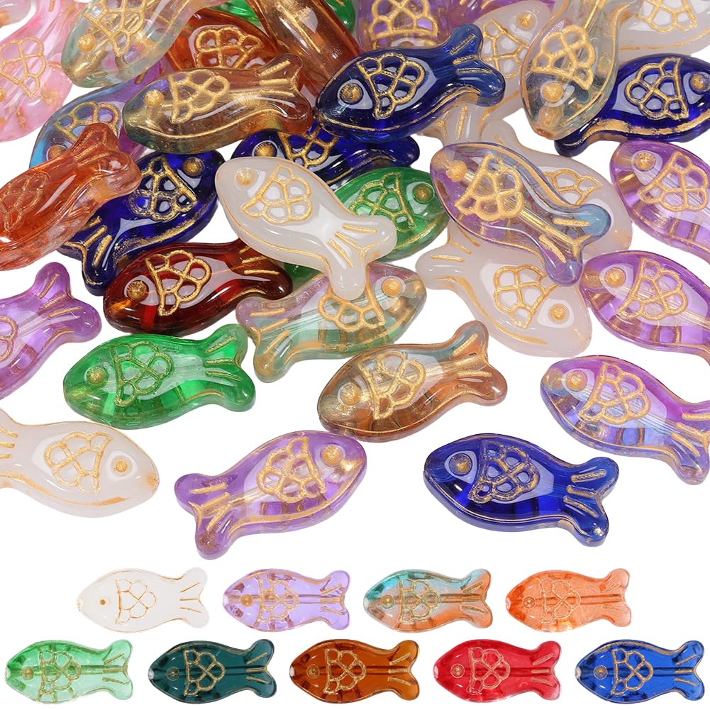Perles tchèques en verre poisson SUNNYCLUE pour fabriquer un cadeau