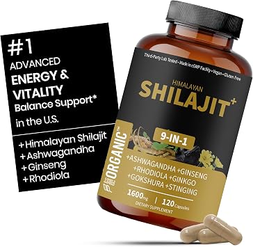 Himalayan Shilajit Vitality Guard+ Complex 1600mg | 120 Caps | Energy & Vitality Support with Ashwagandha, Rhodiola & More - Third-Party Tested, Vegan, Non-GMO, Gluten Free