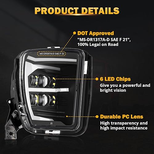 Miniatura 3 de Auxbeam Luces antiniebla LED de repuesto para Dodge Ram 1500 2013 2014 2015 2016 2017 2018 lámpara antiniebla delantera con DRL, negro, aprobado por