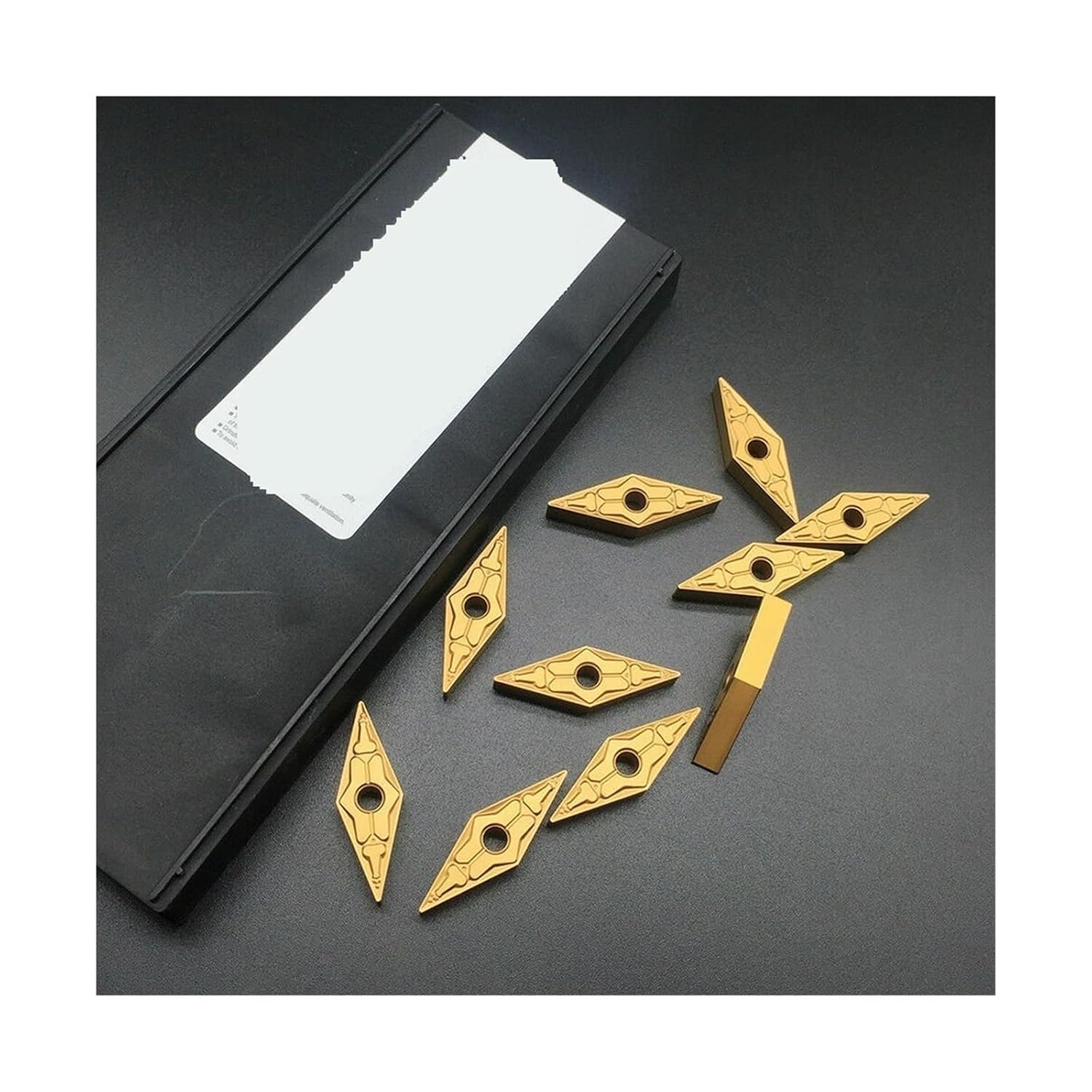 Lathe bits Cutter Inserts 10PCS VNMG160404-TM LF9011/VNMG160408-TM LF9011/VNMG160412-TM LF9011 Carbide Turning Inserts for Steel(VNMG160412-TM LF9011)