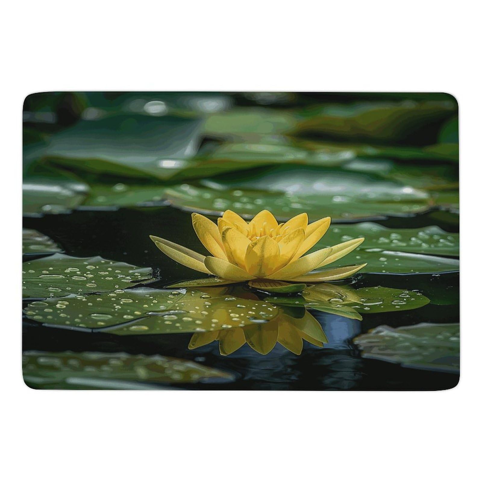 Tapis nénuphar jaune pour salon et terrasse : ambiance nature
