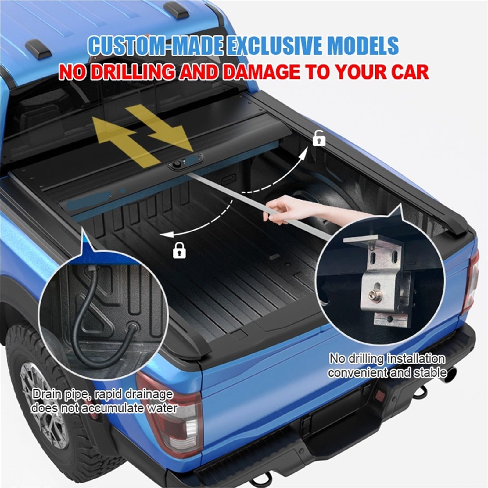 Für Mitsubishi Für L200 2024 Manuelle wasserdichte Roll-Up Rollladen Deckel Pickup Bett Abdeckung Gepäckraumabdeckung