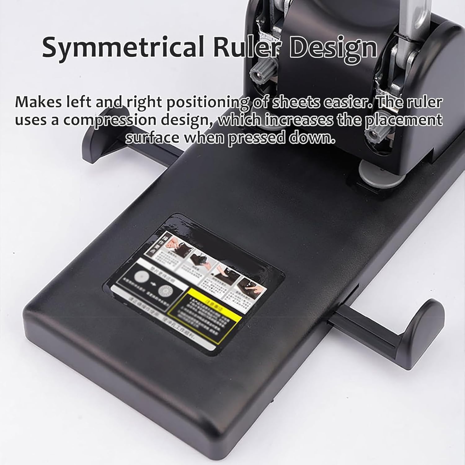 Perforatrice a 2 fori, perforatrice per carta ad alta resistenza, capacità di perforazione: 100 fogli (spessore 15 mm), distanza tra i fori: 80 mm, diametro del foro: 6 mm, resistente, per la scuola,