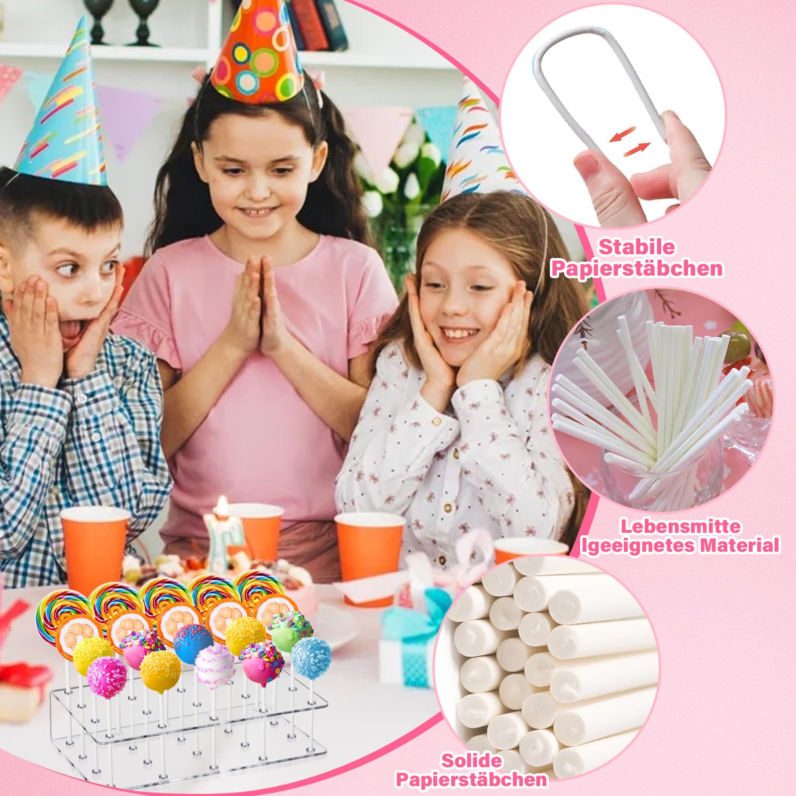 ORARTMM Lot De Tiges Et Support Pour Cake Pop, Réutilisables, à Double