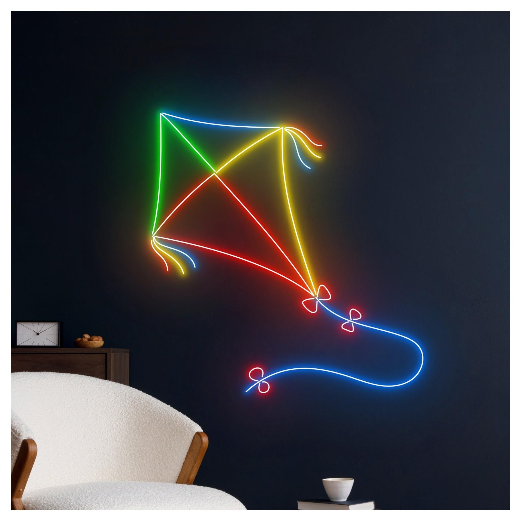 Luces de neón Letrero De Neón Cometa Para Habitación, Decoración Pareja Para Escaparates, Entradas Negocios, Pared Brillante 55cm