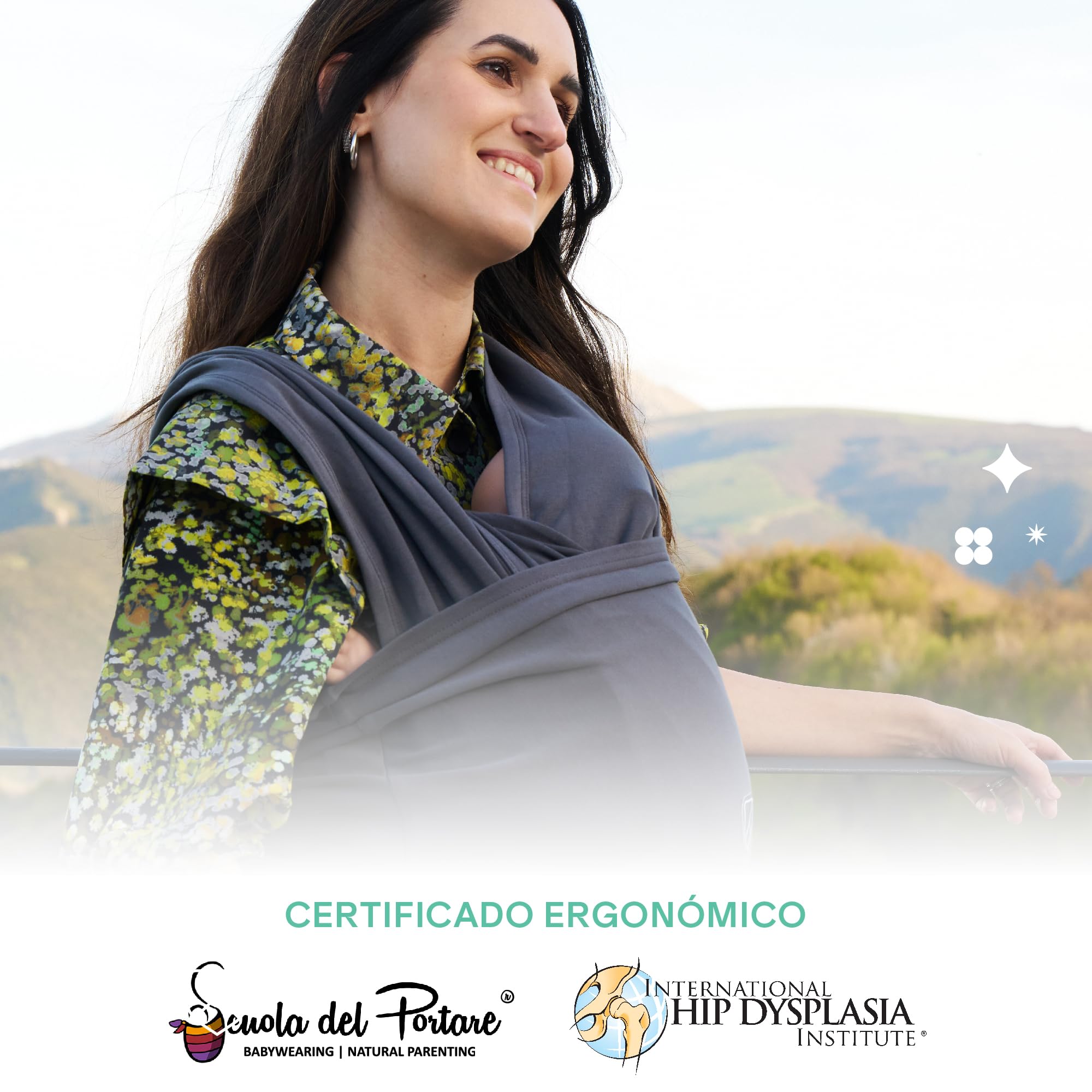 Koala Babycare Fular portabebes- Cuddle Band 2.0 – Portabebes recien nacido homologado hasta 15 kg 100% algodón - Ajustable y unisex - 3