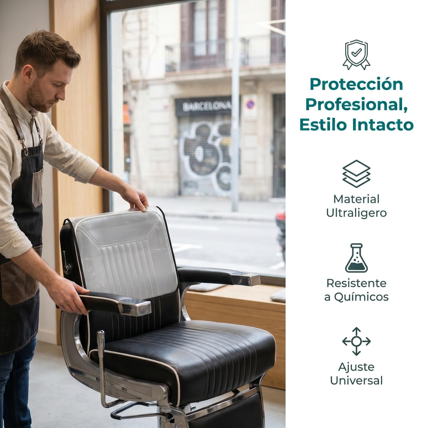 Fundas Protectoras para Sillas De Peluquería 2 Piezas Transparente Plástico para Respaldo para Salón De Belleza y SPA