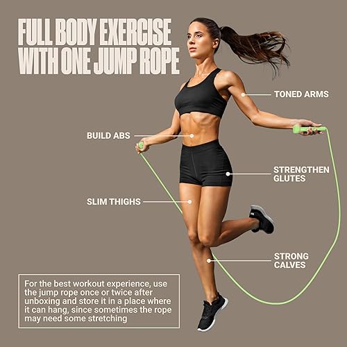 Miniatura 7 de SPORTBIT Cuerda de saltar ajustable para fitness, cuerda de salto para mujeres, hombres. Cuerda de saltar para entrenamiento, boxeo, ejercicio.