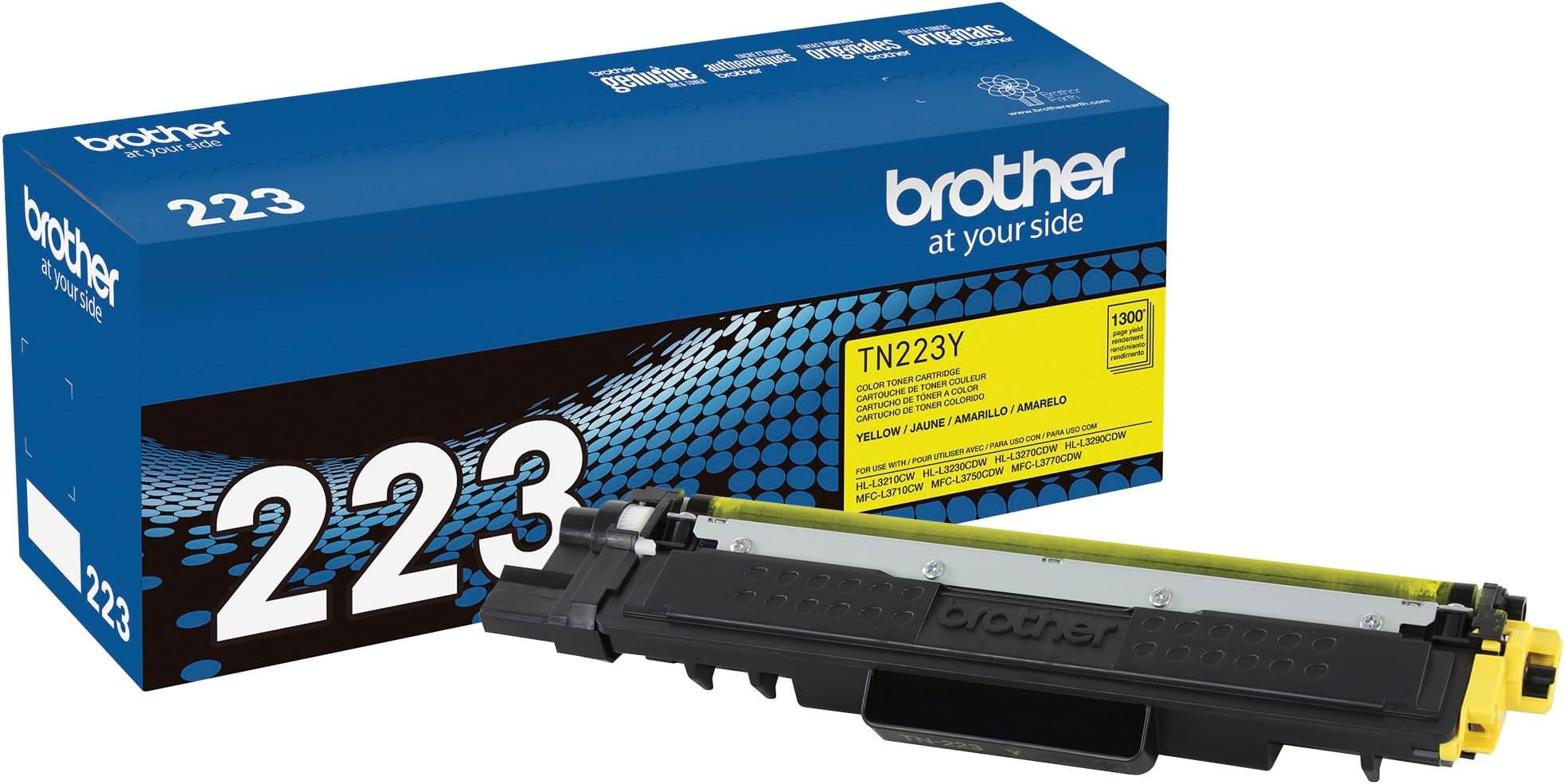 Brother Genuine TN223Y, Standard Yield Toner Cartridge, Replacement Yellow Toner, Page Yield Up to 1,300 Pages, TN223, Amazon Dash Replenishment Cartridge