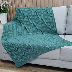 Manta Trico Sofa Decorativa 150x90cm Usufruto Tricot c002 Cor:MENTA