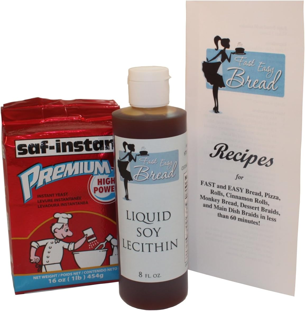 Homemade Bread Bundle: Premium Instant Yeast and Liquid Soy Lecithin to Make 44 Batches of Bread, Pizza, Cinnamon Rolls, etc.