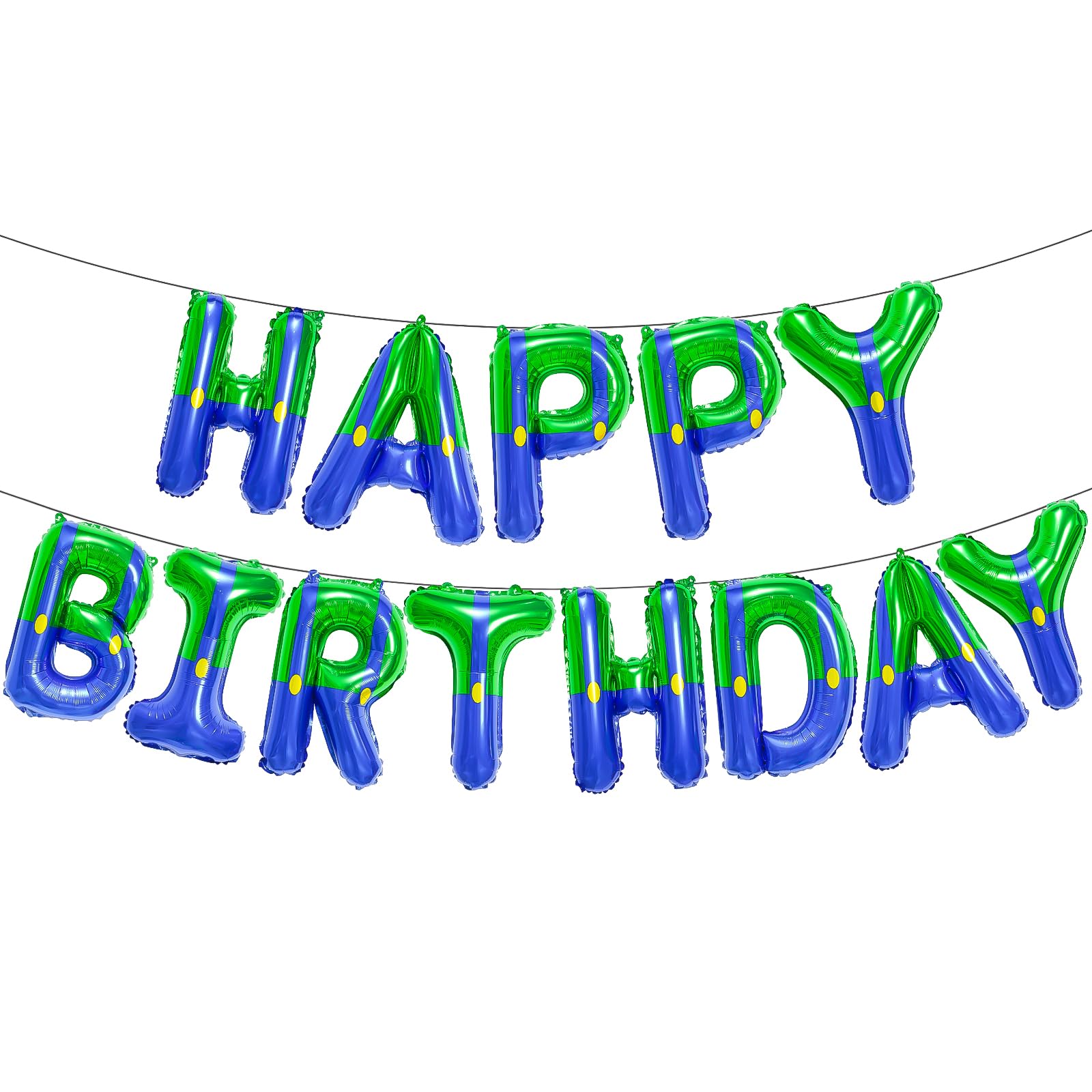 GoGoGoodie Super Bros Happy Birthday Banner Balloons Letters Signs Game Bros Theme Party Decorations