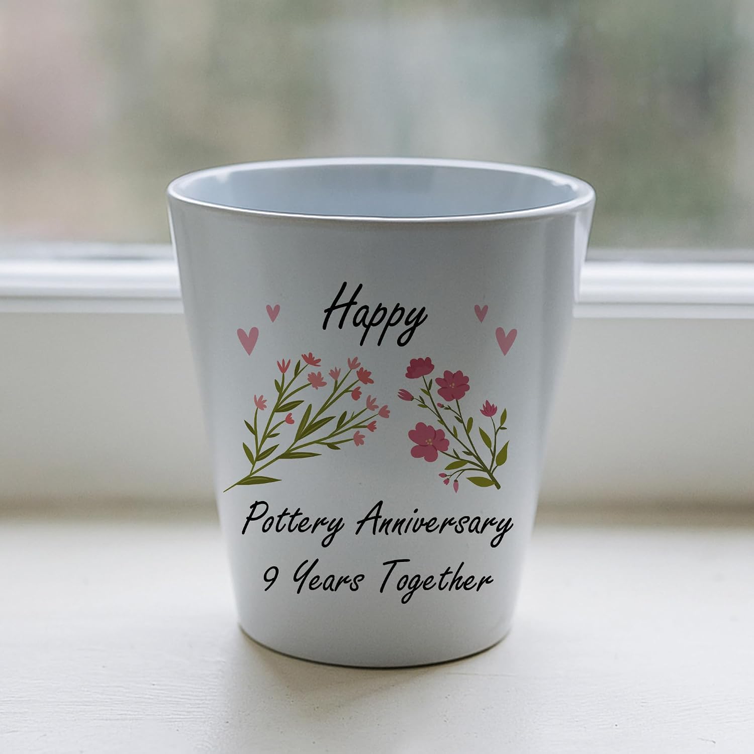 RED OCEAN 9th Wedding For Wife Couple Gift Plant Pot 10cm x 9cm Gift For Anniverary Husband Couple Friend Nine Year Gifts Him Her