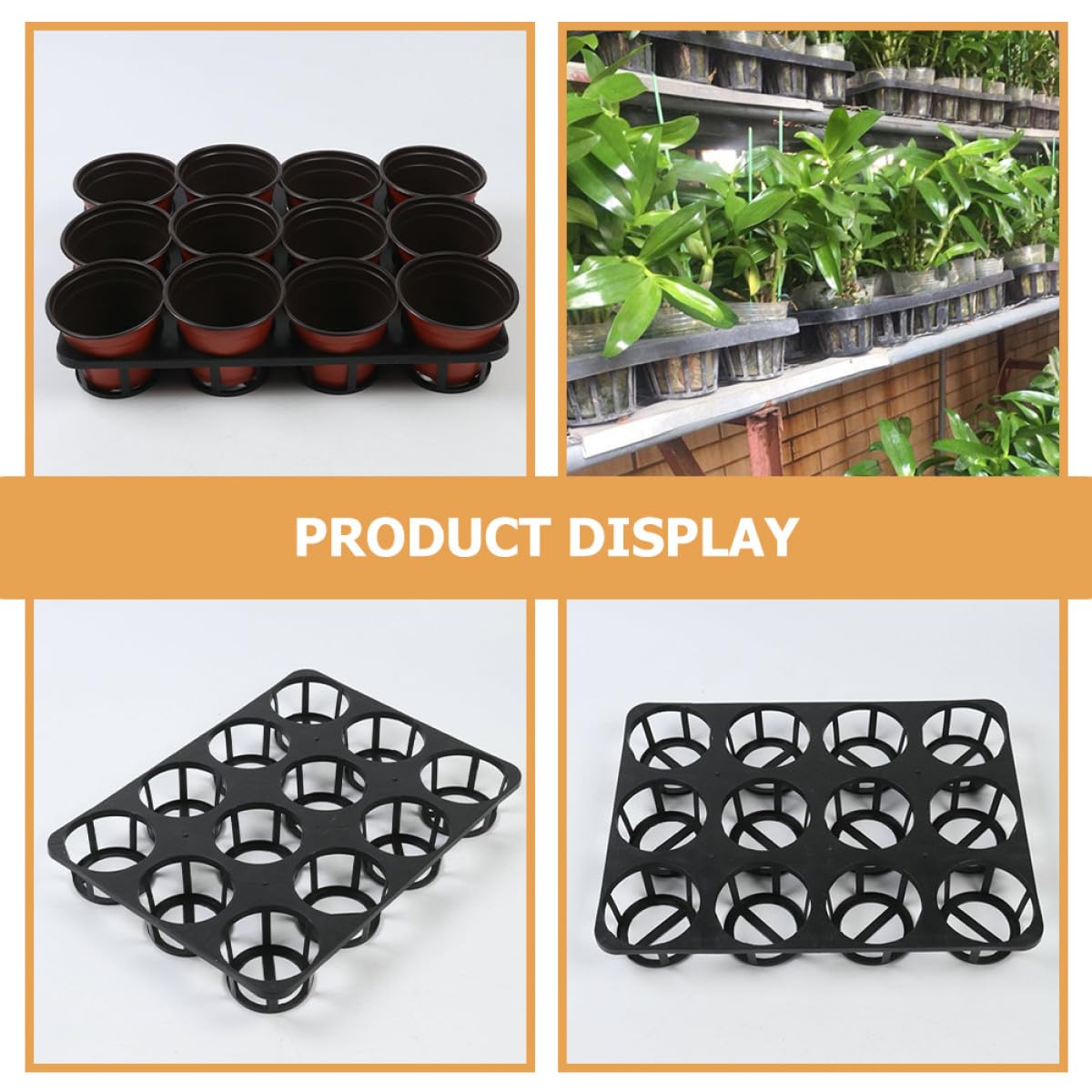Supports Germination Plateaux ou en Plastique de pour Noir 5pcs Lisse et Trous Ronds Propagation de Plantes en Intérieur ou Jardin