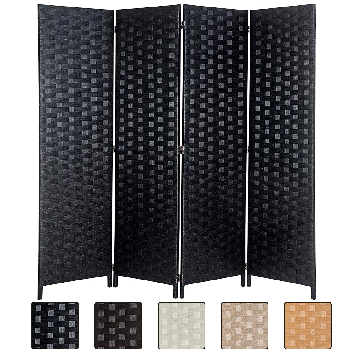 6ft. Tall 16" Wide Room Dividers Double Sided Woven Fiber ,Double