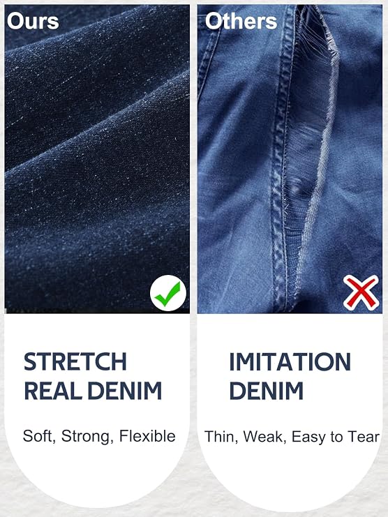 Pull on Wide Leg Jeans for Women, High Waisted Stretchy Baggy Trendy Tummy Control Straight Leg Jeans Denim Pants