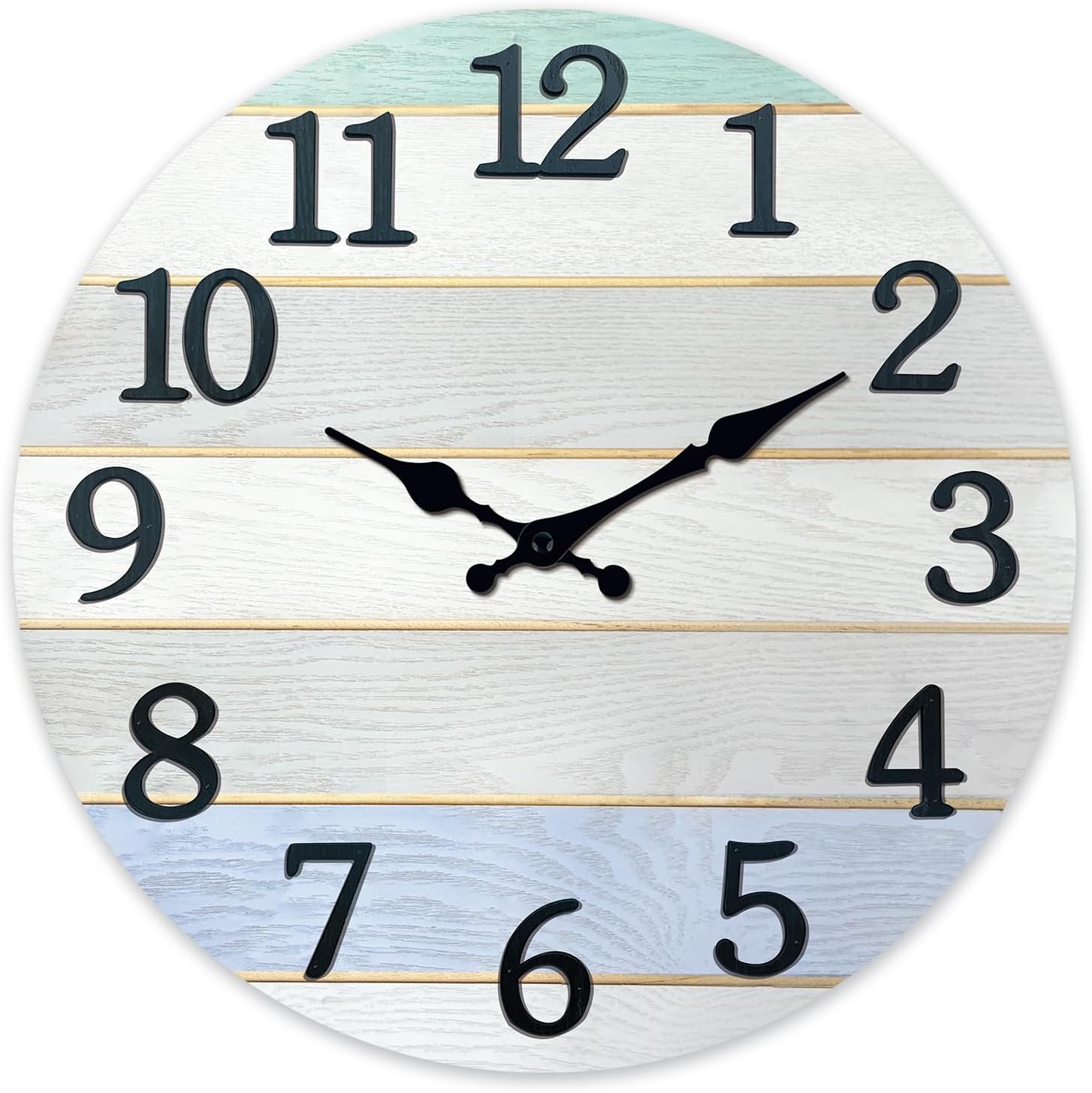 Large Wall Clocks for Living Room Decor 20 Inch Solid Wood Wall Clock Non Ticking Round Rustic Clocks for Walls 20 Inch Grey2