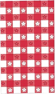 Gingham Check Red Plastic Table Cover - 54