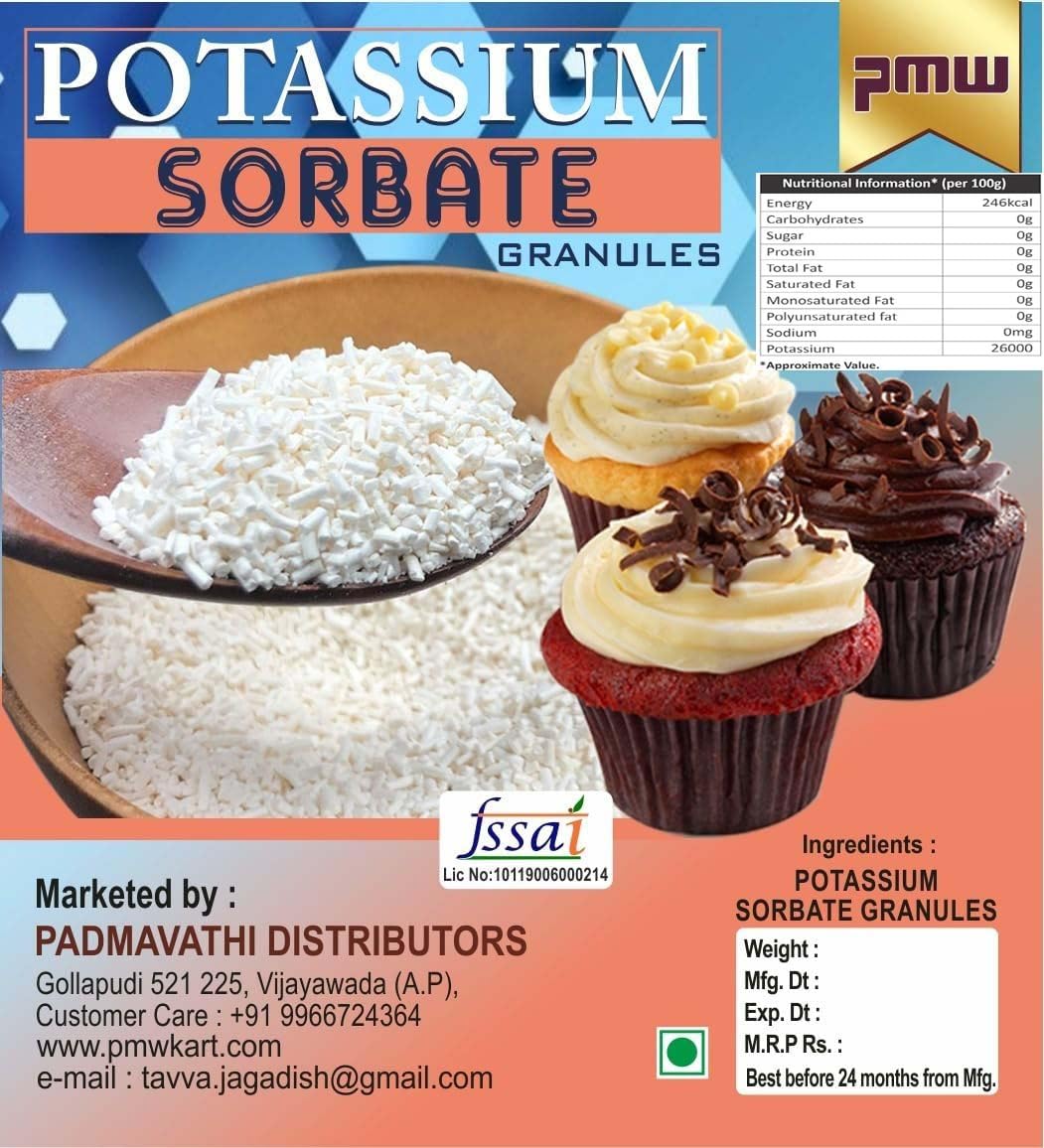Pmw - New Jar Pack - Potassium Sorbate - Food Grade - C6H7KO2-99% Pure - 250 Grams