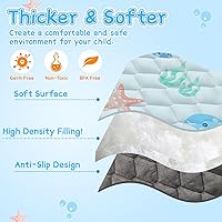 Vista 6 de Tapete de juego para bebé de 65 x 50 pulgadas, tapete de juego grueso y suave acolchado para corral de juegos para bebés, tapete de juego grande