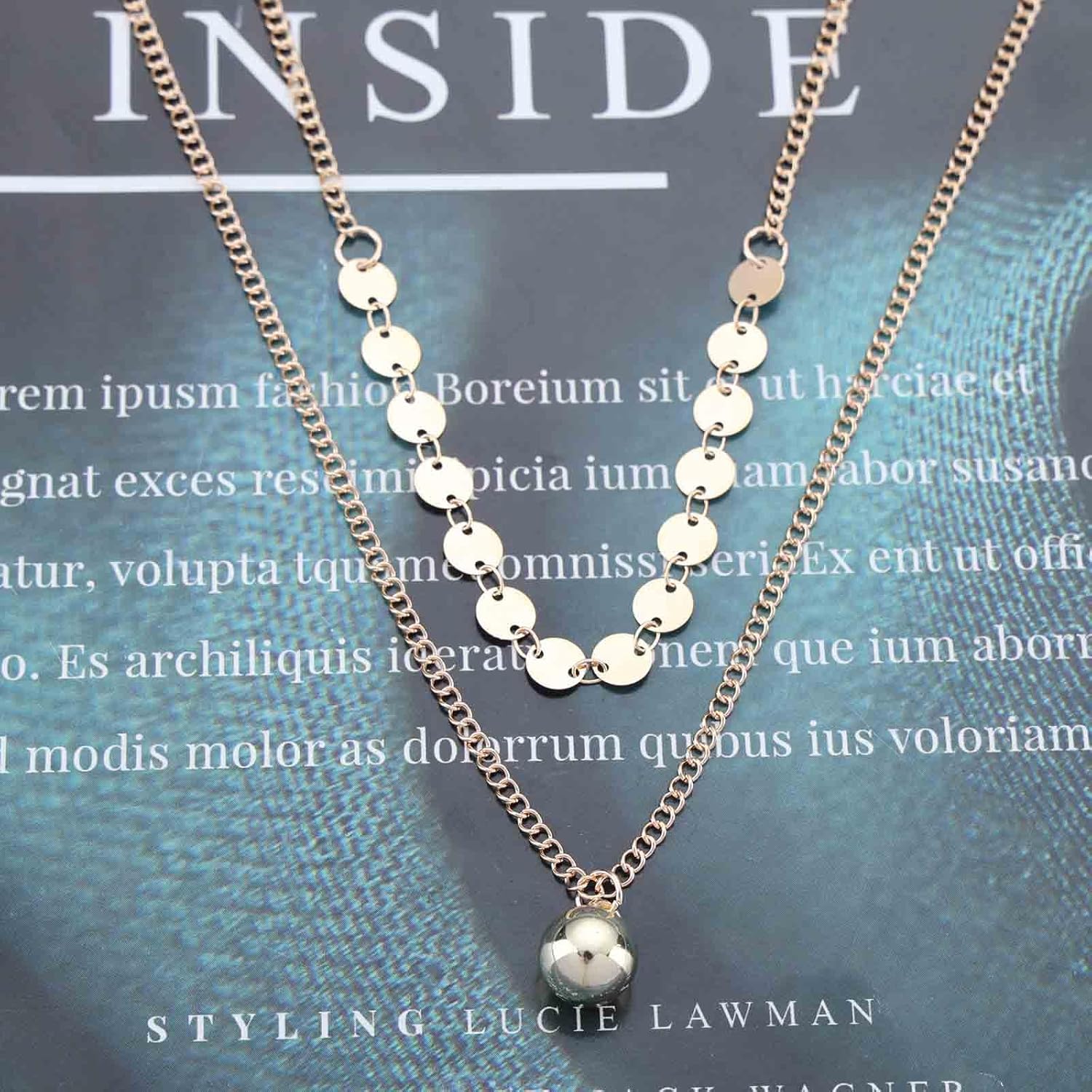 Bohemian Layered Disc Ball Choker Necklace Gold Ball Bead Pendant Necklace Disc Coin Collar Necklace Minimalist Coin Chain Necklace Jewelry for Women Gifts - Image 3