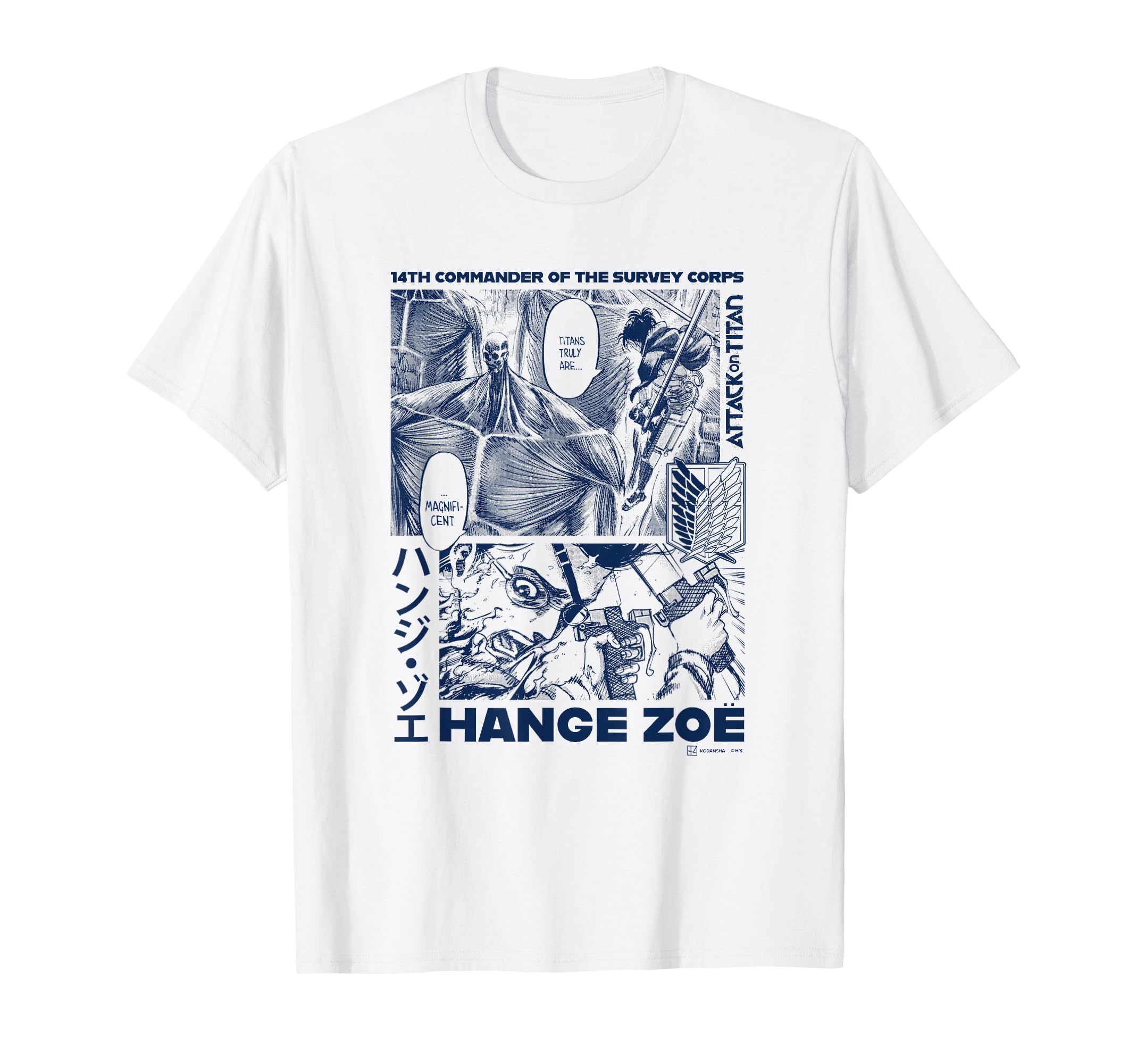Attack on Titan Commander Hange Zoe Big Chest Manga Poster T-Shirt