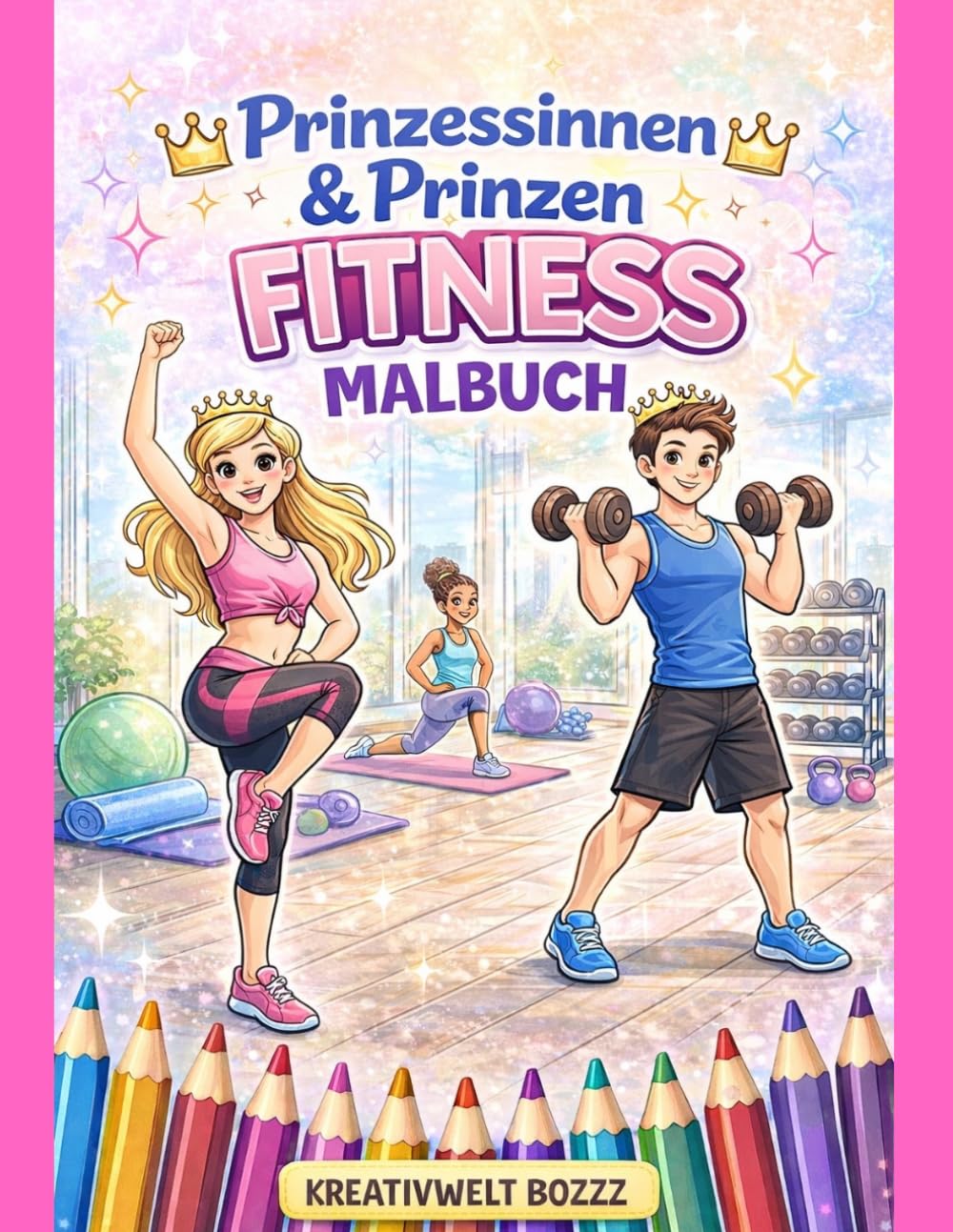 Mein Prinzessin und Prinz Fitness Malbuch: Spaßige Sport- und Fitness-Ausmalbilder für Kinder – Zumba, Yoga, Pilates & mehr für kleine Prinzessinnen und Prinzen