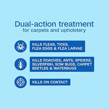 ADAMS Plus Flea & Tick Carpet Spray, Kills Fleas, Flea Eggs, Ticks, Ants, Roaches, Spiders, and Many Other Listed Nuisance Pests, for Indoor House and Carpet Treatment, Treats Up to 2,000 Sq Ft, 16 oz