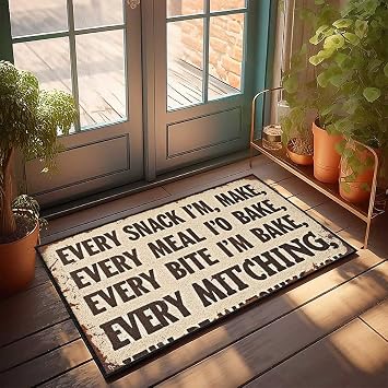 Summer Welcome Mat Every Snack, Every Meal, Every Bite Doormat Small Outdoor Rug Classroom Door Mat50X80CM