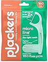 Plackers® Micro Line® Floss Picks - Intense Mint, Floss Fiber Made Without PTFE, 150 Count