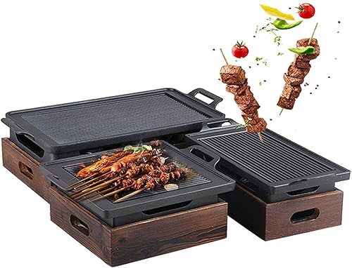 Miniatura 6 de Parrilla de barbacoa al aire libre Parrilla de barbacoa de mesa para jardín, picnic, fiesta, sin humo, parrilla portátil coreana japonesa parrilla