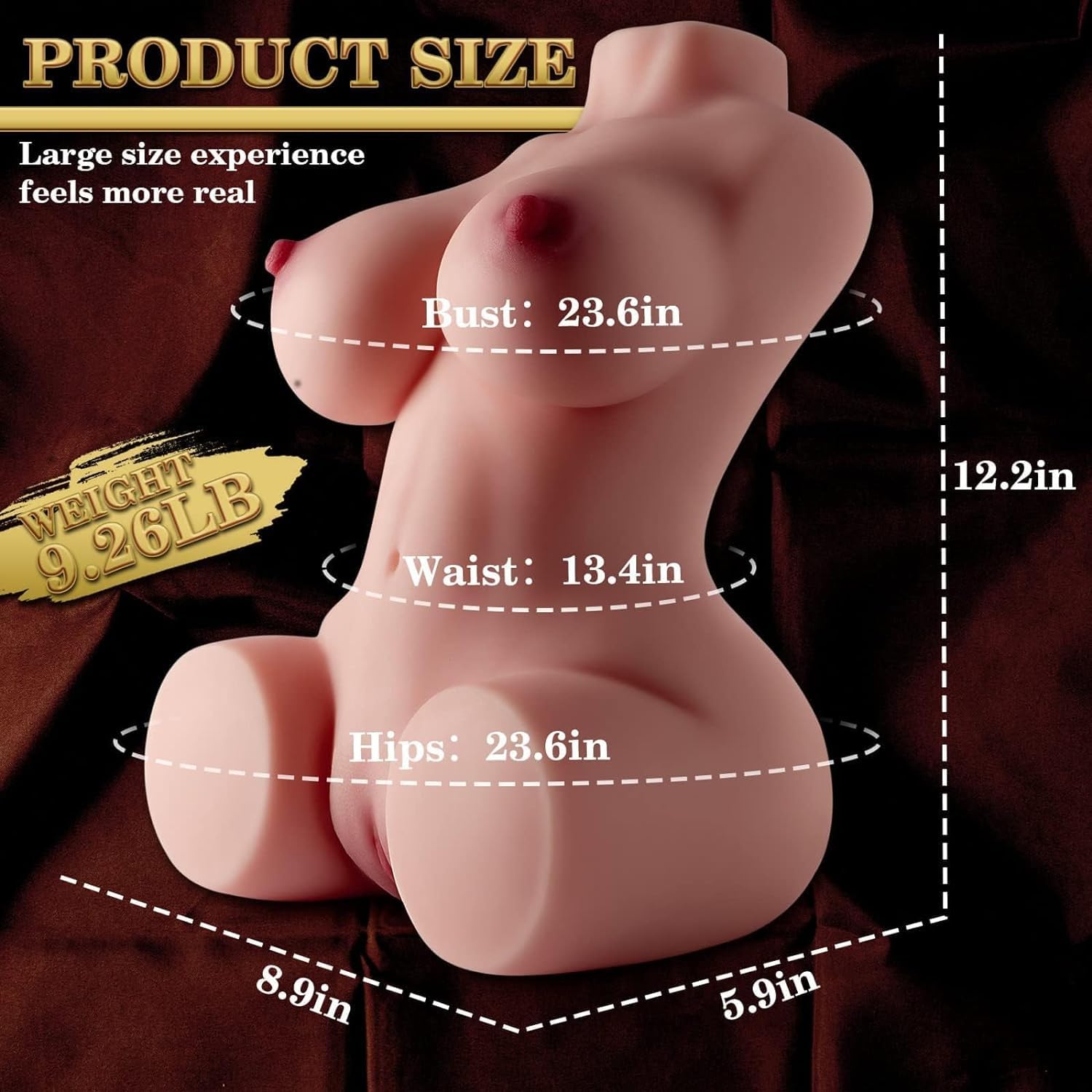 Sex Doll for Male Masturbator Lifelike Adult Torso Doll with Big Boobs, Vagina and image 2