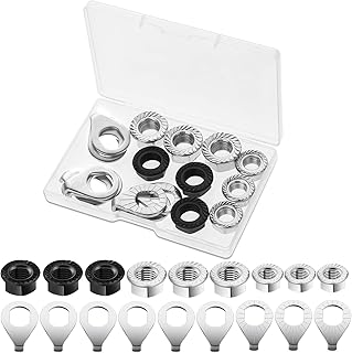 18 Pcs Bike Nuts and Safety Washers, M8 M9.5 M10 Bicycle Axle Nuts Kit, Mountain Bike Accessories Wheel Retaining Bicycle Hook Hub Parts for Front and Rear Bike Wheel Mountain Road(18pcs)