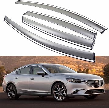 Car Wind Deflectors Rain Guards for Mazda 6 Sedan 2013-2019, Side Window Visor Deflector Rain Guards Sun Visors Sun Shield Window Visor Exterior Accessories