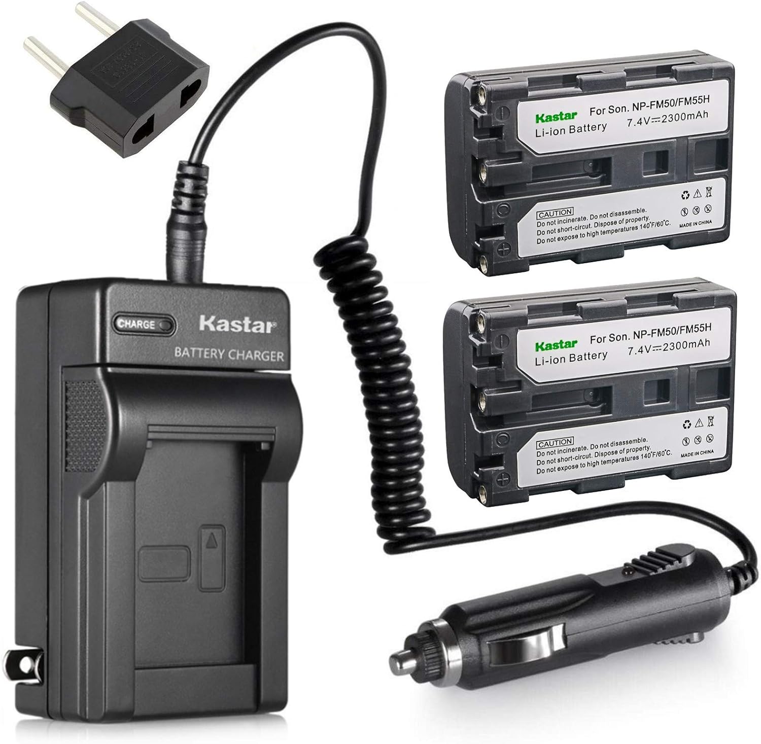 Kastar 2 X NP-FM50 InfoLithium Battery and Charger Kit for Select Sony M Type Equivalent Camcorder/Digital Camera