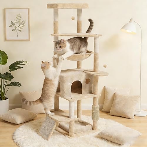 Cat Tree, 66 Inches Modern Cat Tower for Indoor Cats,