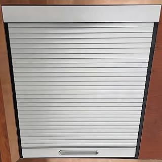 Tambour Door Kit with Guide Rails & Handle, White ABS Roll Up Cabinet Doors Space Saving, Smooth Sliding Roller Shutter Kitchen Door(15x18in(38x46cm))