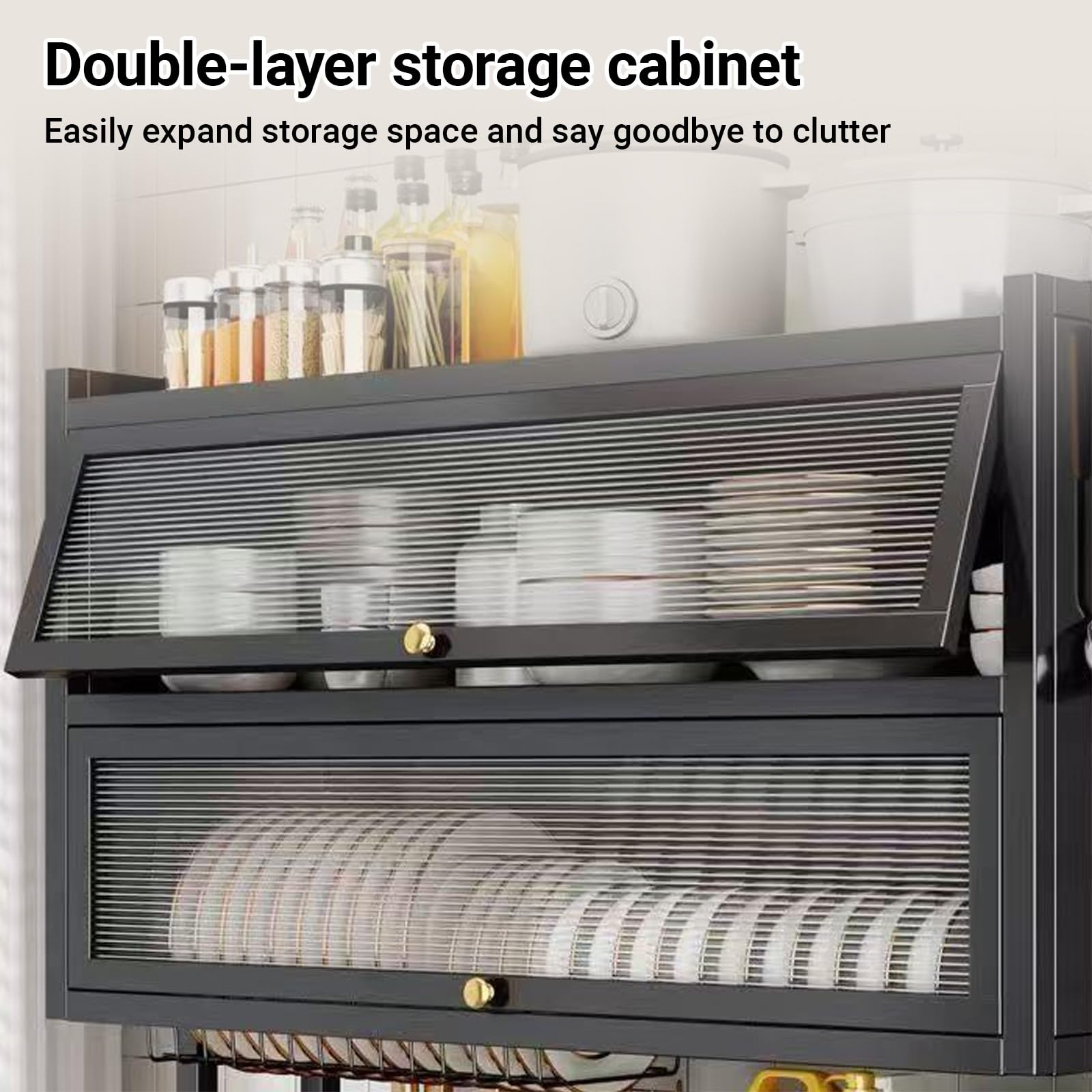 Escurridor de platos para fregadero con tapa, organizador de cocina multifuncional para platos, vasos, cuencos, escurridor de encimera