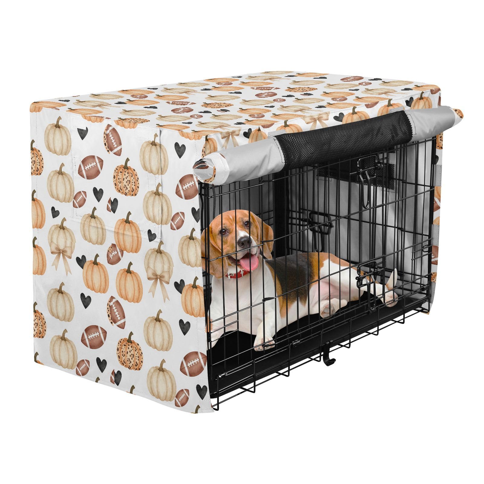 Housse de cage pour chien imperméable en tissu Oxford, protection intimité motif football S