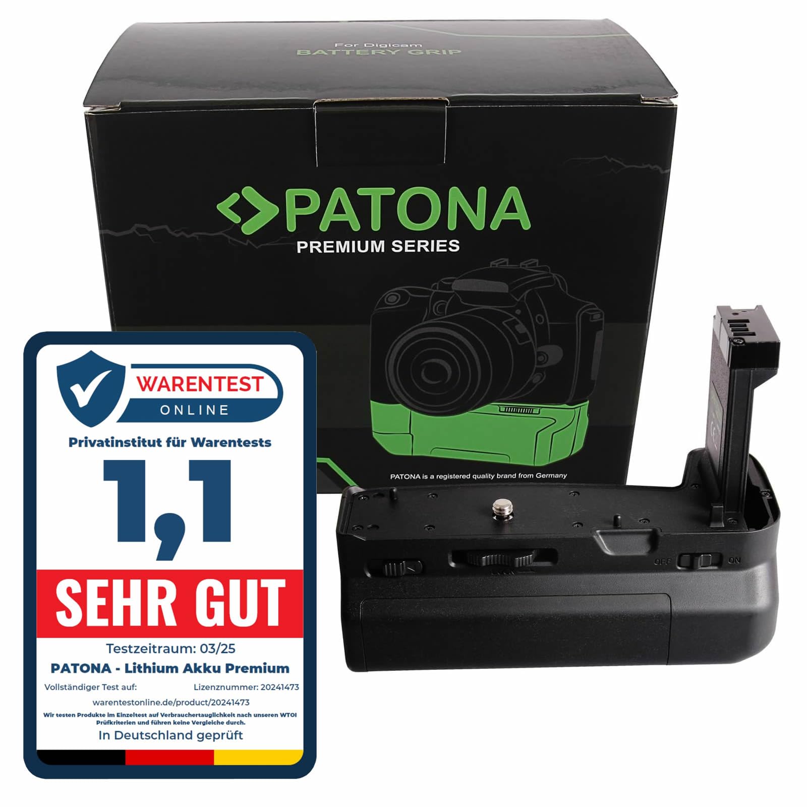 PATONA 1478 Empuñadura de batería para Canon EOS RP y R8 – Compartimento para 2X LP-E17, con Disparador Remoto 2,4G – Agarre ergonómico Antideslizante para Retratos y Objetivos Pesados