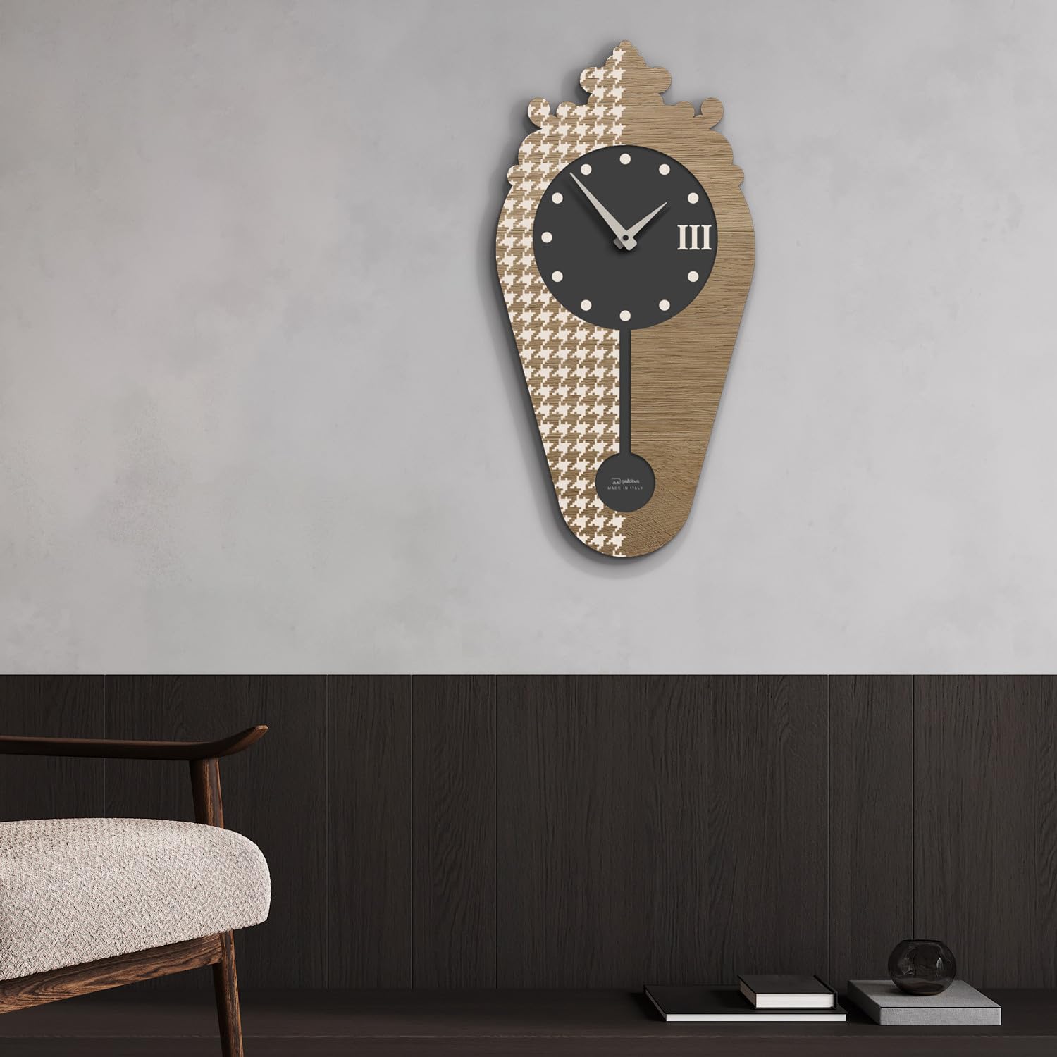 Giallobus - Reloj Premium - Liberty - Madera de MDF - 30x60-06 - Aztec - Artesano Made in Italy - Silencioso - Idea de Regalo - Doble Nivel Moderno