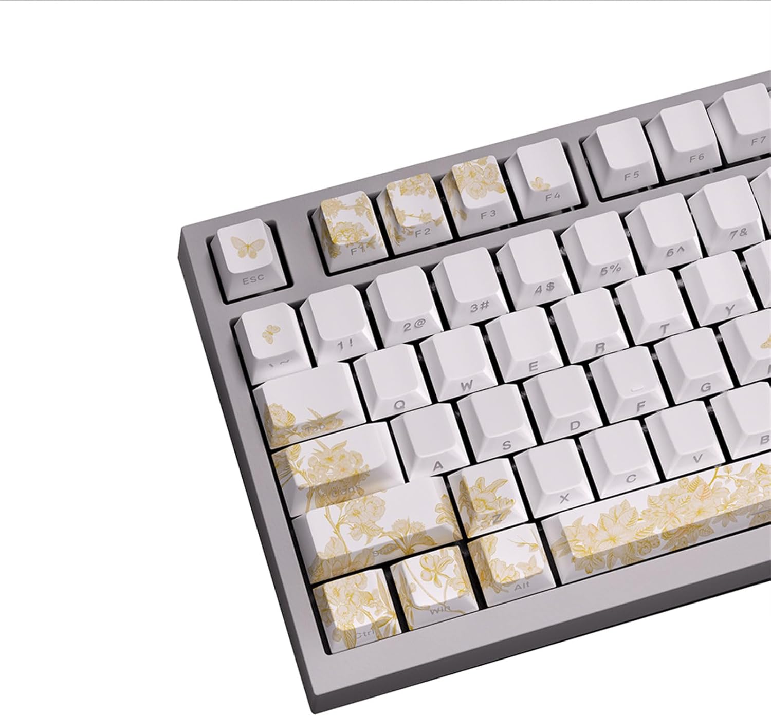 146/136プラチナ刺繍オリジナルキーキャップサイドプリントメカニカルキーボード用のバックライト沈下キーキャップダブルショットPB