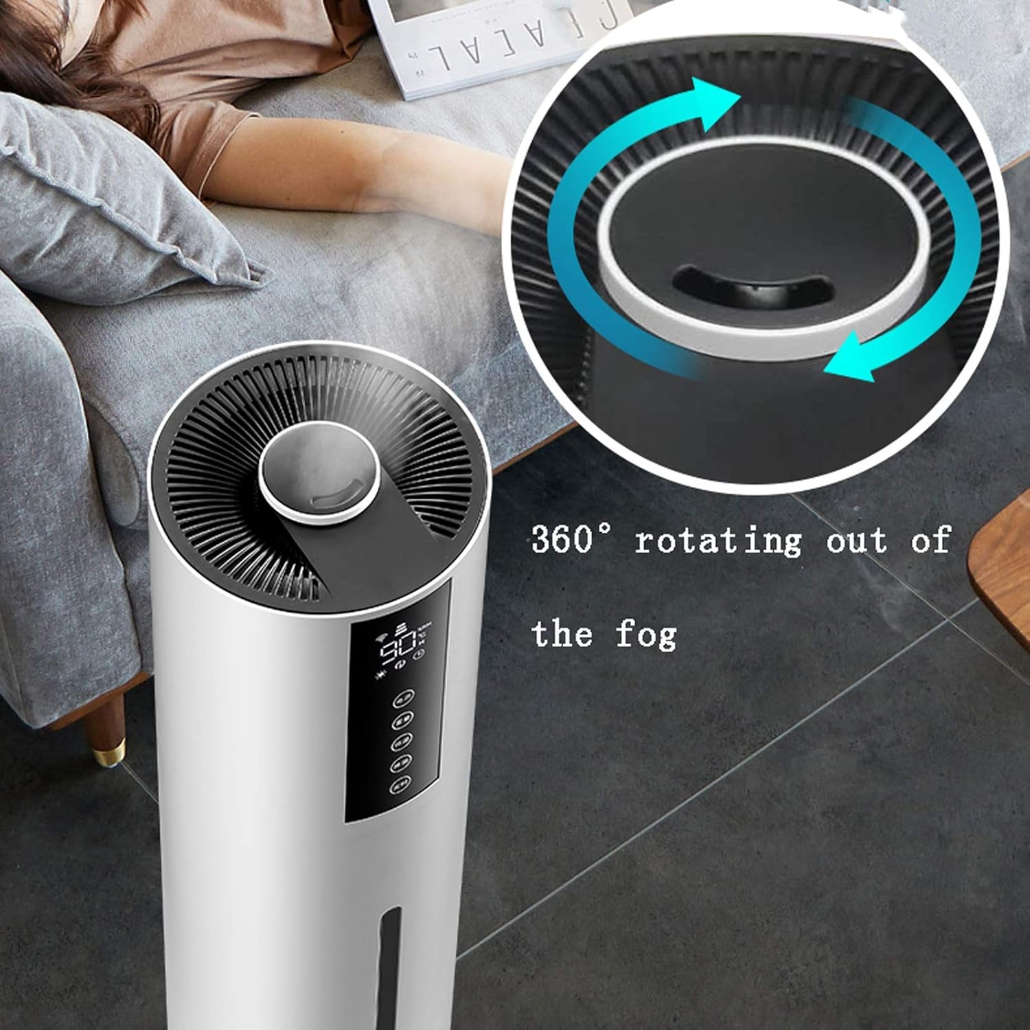 Floor-Standing Humidifier - 7.5L Water Tank and Waterless Auto Shut-off Ultra Humidifier - Aromatherapy Diffuser for Home Bedroom and Office Cool Mist Humidifier