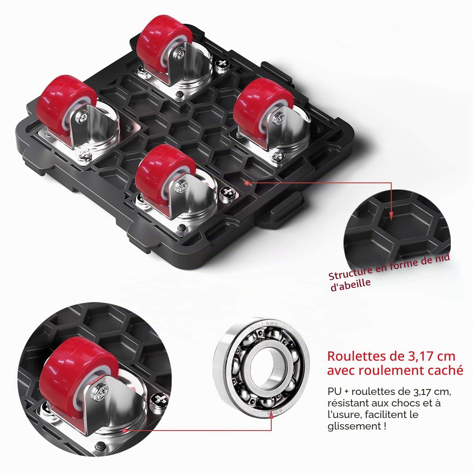 ONEON Kit Déplace Meuble avec Roulettes-Pack supp. Connect Dolly 4pcs