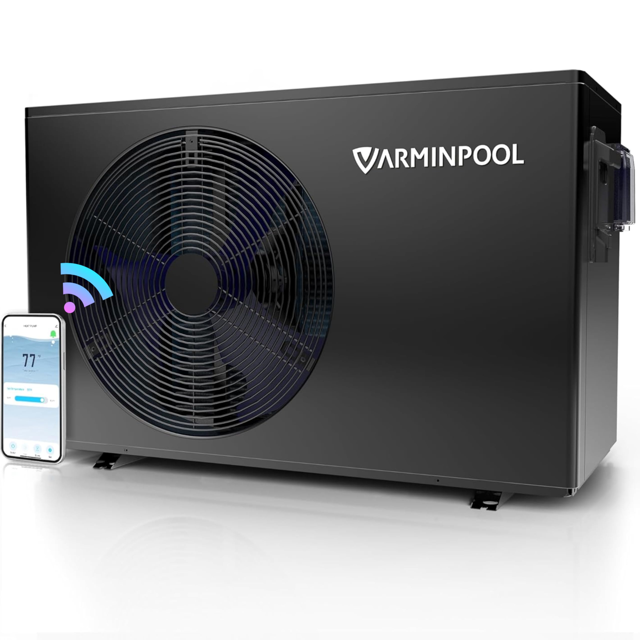 Varminpool Above Ground Pool 30000 BTU Electric Pool Heater, for Pools up to 8000 Gallons, Inground Pool Heat Pump, Control via WiFi APP, Titanium Heat Exchanger, Smart Inverter, 120V