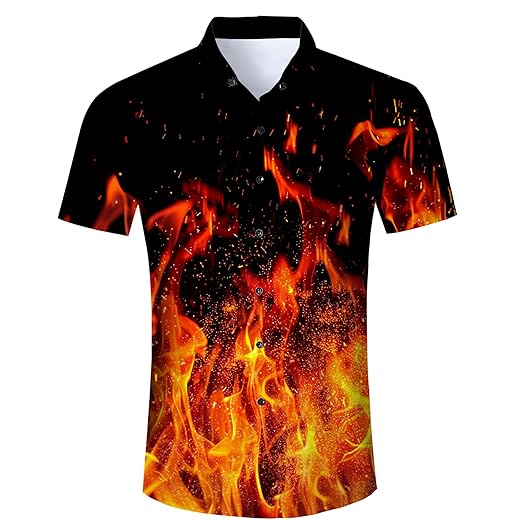 ALISISTER Mens Button Down Short Sleeve Dress Shirt Novelty Hawaiian Holiday Summer Funny Tops