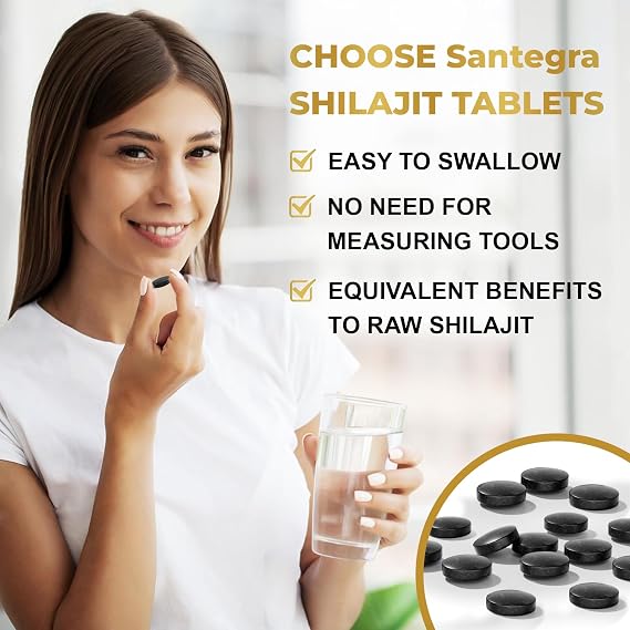 500 MG Shilajit Tablets, 100% Shilajit Pure Tablets for Women & Men, Himalayan Organic, Fulvic Acid & 85+ Trace Minerals, Resin Supplement for Energy and Immune System, 60 Counts